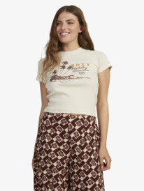 3 Womens Holiday Sessions Fitted T-Shirt Beige URJKT03192 Roxy