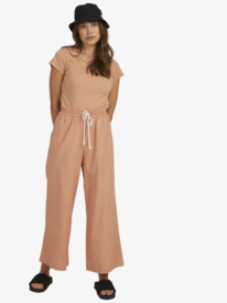 roxy, Womens Lekeitio Linen Beach Pants, CORK (ckl0) Lekeitio 2022 - Linen Beach Pants for Women URJNP03035
