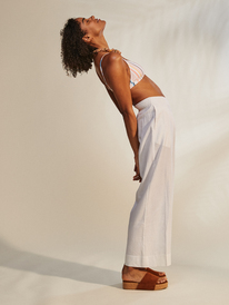 6 Womens Santorini Linen Trousers White URJNP03048 Roxy