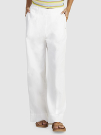 7 Womens Santorini Linen Trousers White URJNP03048 Roxy