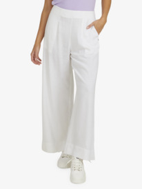 9 Womens Santorini Linen Trousers White URJNP03048 Roxy