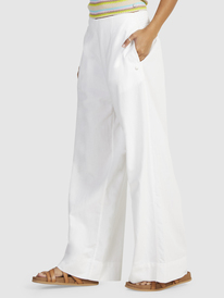 16 Womens Santorini Linen Trousers White URJNP03048 Roxy
