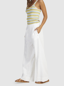 17 Womens Santorini Linen Trousers White URJNP03048 Roxy