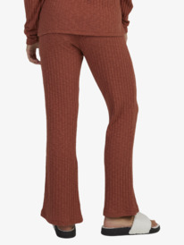 roxy, Womens Lounge Livin Rib Knit Lounge Bottoms, REDWOOD BURL (crq0) Lounge Livin - Rib Knit Lounge Bottoms for Women URJNP03054