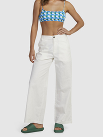 4 Comfy - Palazzo Trousers for Women White URJNP03058 Roxy