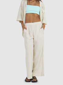1 Womens Lekeitio Bay Cropped Palazzo Trousers Yellow URJNP03061 Roxy
