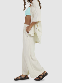 6 Womens Lekeitio Bay Cropped Palazzo Trousers Yellow URJNP03061 Roxy