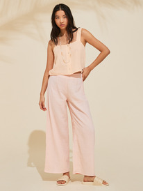 4 Womens Shimae Cropped Palazzo Trousers Pink URJNP03063 Roxy