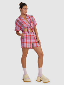 5 Womens Tartan Times Shorts Purple URJNS03054 Roxy