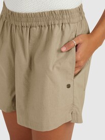 7 Womens Lekeitio Bay Elasticated Shorts Brown URJNS03064 Roxy