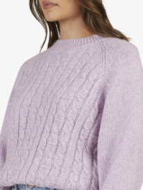 12 Womens Crossroads Cable Crew Neck Sweater  URJSW03024 Roxy