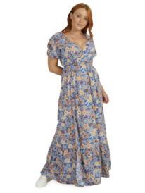 roxy, Womens Slow Down Song Maxi Dress, BIJOU BLUE NEW TROPICS DITSY (bng6) SLOW DOWN SONG URJWD03136
