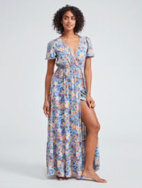 4 Womens Slow Down Song Maxi Dress Blue URJWD03136 Roxy
