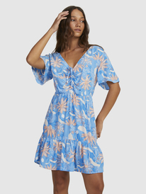 roxy, Womens Summer Flow Mini Dress, AZURE BLUE CASA FLEUR (bjt7) SUMMER FLOW URJWD03152