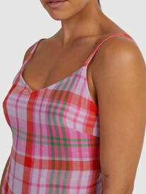 3 Tartan Times Slip Shirt Dress Purple URJWD03154 Roxy