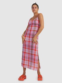 2 Tartan Times Slip Shirt Dress Purple URJWD03154 Roxy