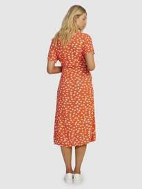 12 Womens Indigo Sand Midi Wrap Dress Orange URJWD03156 Roxy