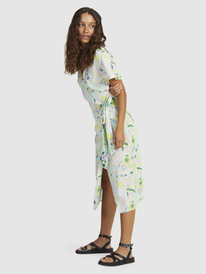 10 Womens Indigo Sand Wrap Midi Dress Green URJWD03170 Roxy