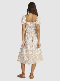 Sunshine Mind - Smocked Bodice Midi Dress for Women  URJWD03175