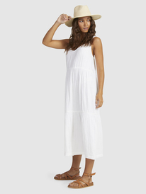 9 Womens Waiting Line Midi Dress White URJWD03182 Roxy