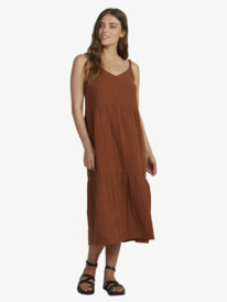 1 Womens Waiting Line Dress Brown URJWD03193 Roxy