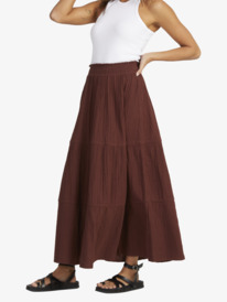 6 Womens Roxy Days Midi Skirt Red URJWK03042 Roxy