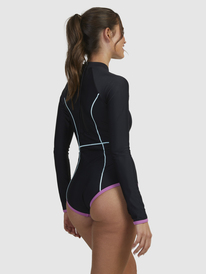 roxy, Womens Ace Active Long Sleeve One-Piece Swimsuit, ANTHRACITE (kvj0) ACE ACTIVE ONESIE URJWR03199