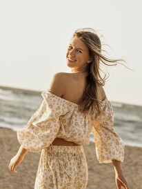 1 Soho Sessions 2022 - Haut manches longues épaules dénudées pour Femme Blanc URJWT03083 Roxy