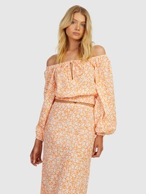 9 Womens Seminyak Sessions Long Sleeve Top Orange URJWT03105 Roxy