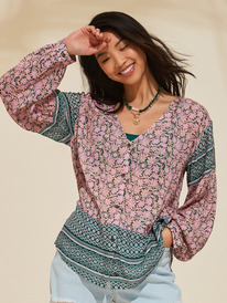2 Womens Poolside Plans Long Sleeve Top Pink URJWT03109 Roxy