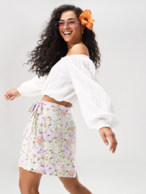 1 Womens Summer Sessions Long Sleeve Crop Top White URJWT03114 Roxy
