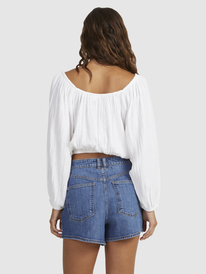 8 Womens Summer Sessions Long Sleeve Crop Top White URJWT03114 Roxy