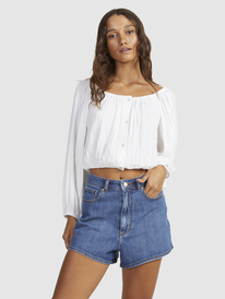 6 Womens Summer Sessions Long Sleeve Crop Top White URJWT03114 Roxy
