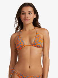 5 Hollow Trees - Tiki Triangle Bikini Top Orange URJX303052 Roxy