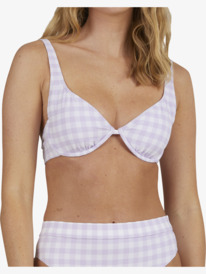 4 Heart The Check Underwire Bralette Bikini Top  URJX303068 Roxy