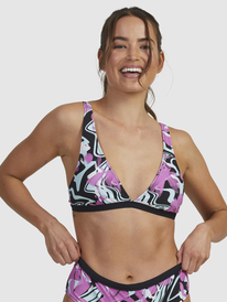 roxy, Womens Ace Elongated Tri Bikini Top, ACE FLOW FLORAL ANTHRACITE (kvj8) ACE ELONGATED TRI URJX303074