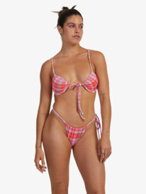 2 Tartan Times Underwired Bikini Top Orange URJX303079 Roxy