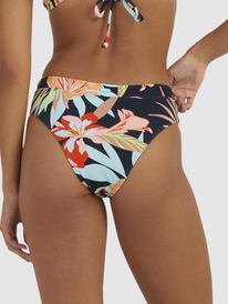 roxy, Womens Florette Mid Waist Bikini Bottoms, FLORETTE ANTHRACITE (kvj8) FLORETTE MOD MIDWAIST URJX403073