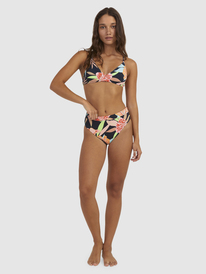2 Womens Florette Mid Waist Bikini Bottoms Black URJX403073 Roxy