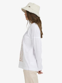 6 Womens To The Heart Long Sleeve Oversized T-Shirt White URJZT03709 Roxy