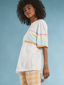 1 Womens Starry Night Sky Oversized T-Shirt White URJZT03718 Roxy