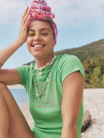 roxy, Womens Mimi Crop T-Shirt, GREEN DREAM (gns0) MIMI CROP TEE URJZT03722