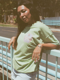 1 Womens Sweet Janis Oversized T-Shirt Green URJZT03737 Roxy