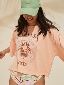 3 Womens Frozen Sunset Relaxed Fit T-Shirt Pink URJZT03751 Roxy