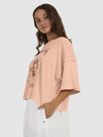 10 Womens Frozen Sunset Relaxed Fit T-Shirt Pink URJZT03751 Roxy