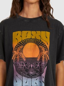 4 Womens Back To Land Relaxed Boyfriend T-Shirt Black URJZT03752 Roxy