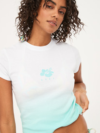 4 Womens Hibiscus Dip Cropped T-Shirt White URJZT03753 Roxy