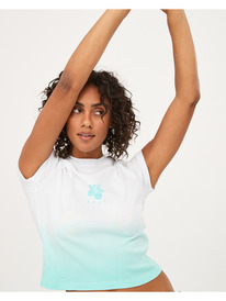 2 Womens Hibiscus Dip Cropped T-Shirt White URJZT03753 Roxy