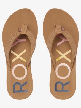 tan roxy flip flops