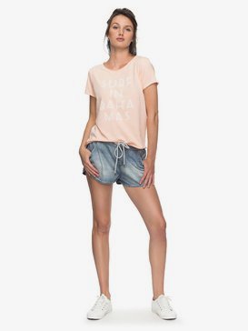 Music Never Stop - Denim Beach Shorts for Women  ERJDS03152